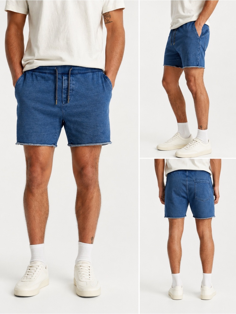 Scotch & Soda Indigo Sweat Shorts Denim Look Drawstring XL